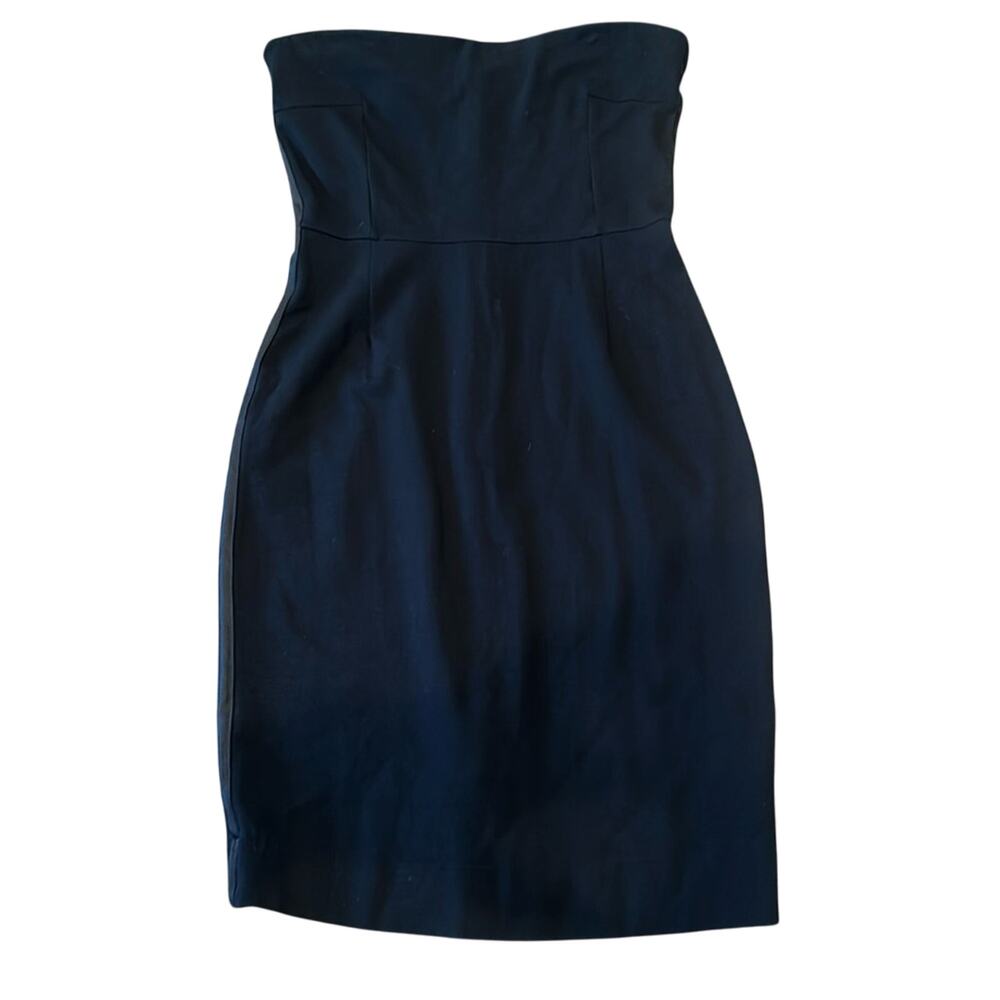 GAP Women's Jersey Knit Side Trim Strapless Sheath Dress Black Size 10